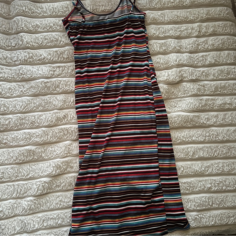 Striped Multicolor Midi Dress